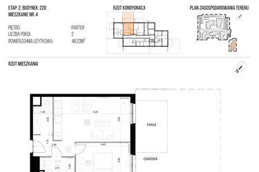 Rzut - Mieszkanie na sprzedaż 2 pokoje o powierzchni 48,23 m² - numer 22D/04 w NATURAMA II