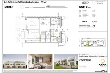 Rzut - Dom na sprzedaż 5 pokoi o powierzchni 101,41 m² - numer B w Osiedle Kwiatów Polskich etap 3