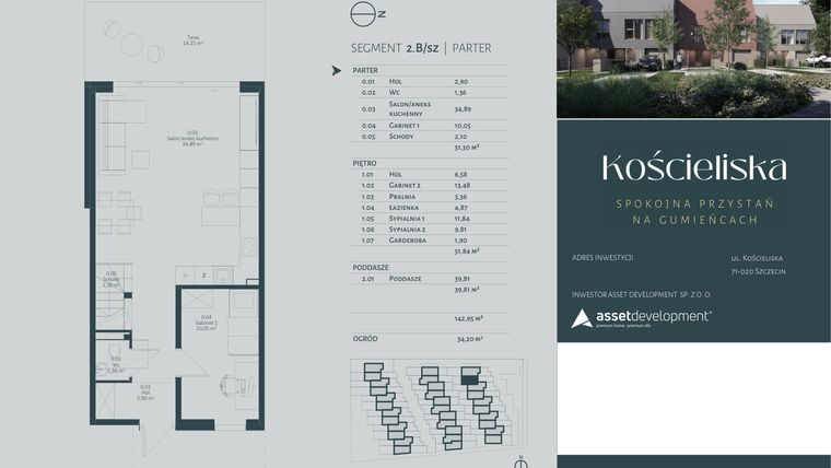 Rzut - Dom na sprzedaż 4 pokoje o powierzchni 142,95 m² - numer 2.B w Kościeliska