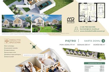 Rzut - Dom na sprzedaż 4 pokoje o powierzchni 117 m² - numer 3 w Osiedle Pod Brzozami etap II