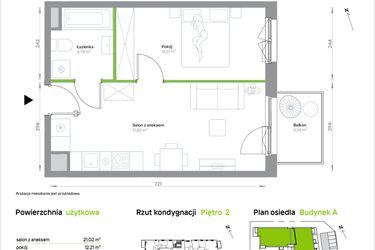 Rzut - Mieszkanie na sprzedaż 2 pokoje o powierzchni 38,01 m² - numer A/2/26 w Krakowska Vita