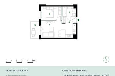 Rzut - Mieszkanie na sprzedaż 2 pokoje o powierzchni 35,09 m² - numer M19 w Park-Wojszyce