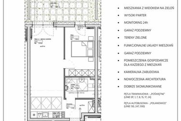 Rzut - Mieszkanie na sprzedaż 3 pokoje o powierzchni 50,26 m² - numer 232/2 w Kamieńskiego 232