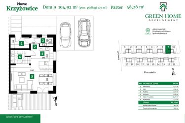 Rzut - Dom na sprzedaż 5 pokoi o powierzchni 105 m² - numer 9 w Nowe Krzyżowice II