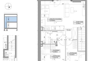 Rzut - Mieszkanie na sprzedaż 3 pokoje o powierzchni 61,95 m² - numer 14 w Boska Ksawerowska
