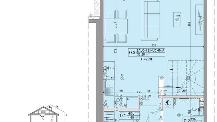 Rzut - Dom na sprzedaż 4 pokoje o powierzchni 77,99 m² - numer 27A w Osiedle Słoneczne etap III