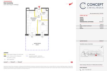 Rzut - Mieszkanie na sprzedaż 2 pokoje o powierzchni 39,19 m² - numer 104 w Concept Ćwiklińska