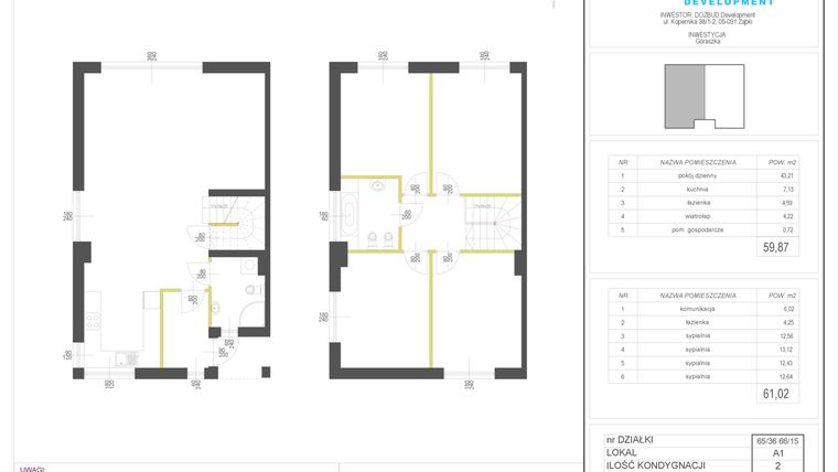 Rzut - Dom na sprzedaż 5 pokoi o powierzchni 120,89 m² - numer 66/15.A1 w Domy Góraszka etap XIV