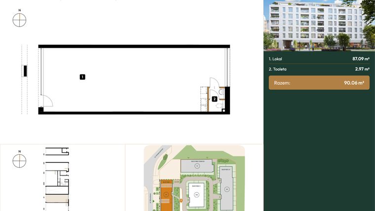 Rzut - Lokal użytkowy na sprzedaż 1 pokój o powierzchni 90,06 m² - numer LU4 w Wierzbowa 20