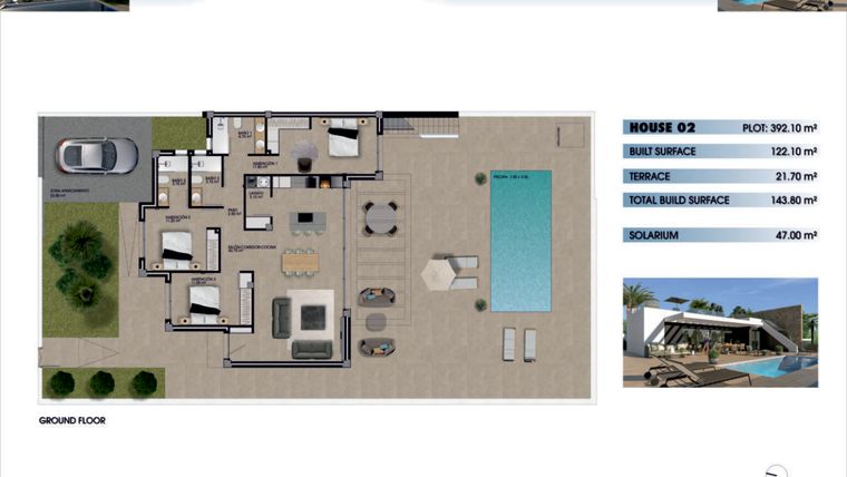 Rzut - Dom na sprzedaż 3 pokoje o powierzchni 143,8 m² - numer 2 w Domy w Mutxamel - 98534816