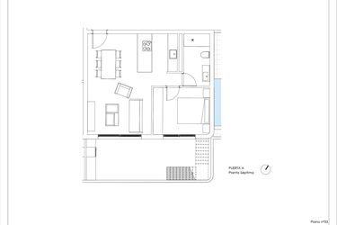 Rzut - Mieszkanie na sprzedaż 1 pokój o powierzchni 76 m² - numer 7-A w Mieszkania w Calpe - 94000145