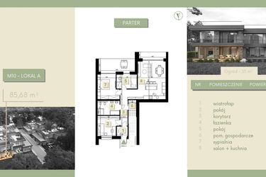 Rzut - Mieszkanie na sprzedaż 3 pokoje o powierzchni 87,44 m² - numer M10-1 w Morelife Apartments etap I i II