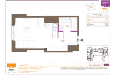 Rzut - Mieszkanie na sprzedaż 1 pokój o powierzchni 25,92 m² - numer 54 w Panorama Ursus