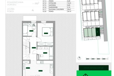 Rzut - Mieszkanie na sprzedaż 4 pokoje o powierzchni 86,2 m² - numer I2 w Zielona Krzyszkowicka