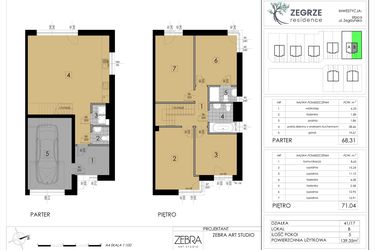Rzut - Dom na sprzedaż 5 pokoi o powierzchni 139,35 m² - numer 41/17/B w Zegrze Residence