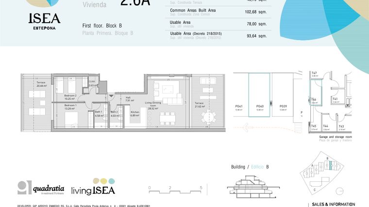 Rzut - Mieszkanie na sprzedaż 2 pokoje o powierzchni 78 m² - numer 2.6A w Isea - Estepona