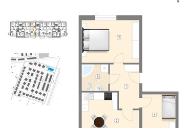 Rzut - Mieszkanie na sprzedaż 3 pokoje o powierzchni 69,63 m² - numer B4 w Błękitne Aleje Etap XV