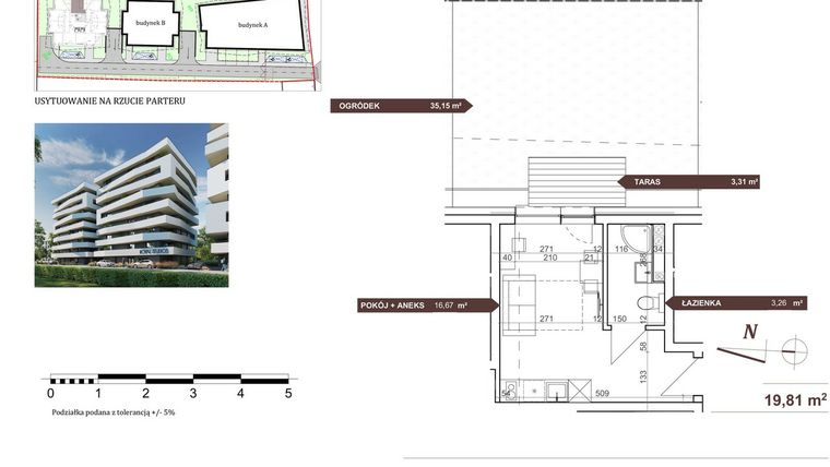 Rzut - Mieszkanie na sprzedaż 1 pokój o powierzchni 19,81 m² - numer L.C.0.4 w Royal Studios Smart Apartments etap 2