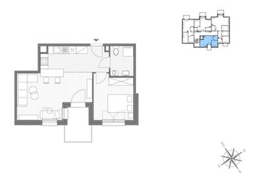 Rzut - Mieszkanie na sprzedaż 2 pokoje o powierzchni 43,92 m² - numer C.8 w Stawowa ABC