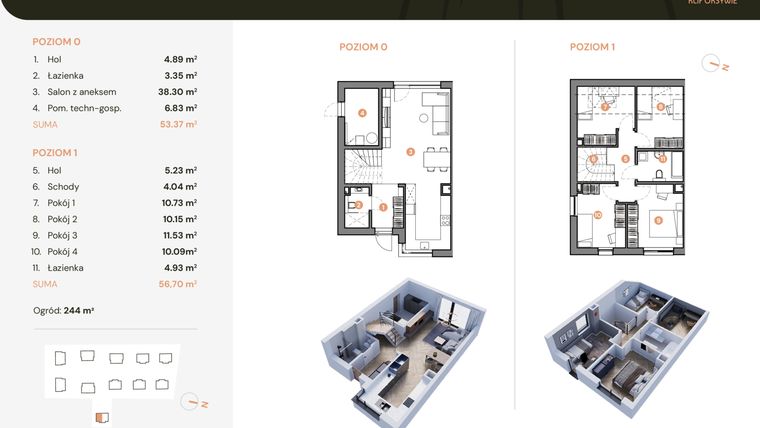 Rzut - Dom na sprzedaż 5 pokoi o powierzchni 110,15 m² - numer 11a w Klif Oksywie
