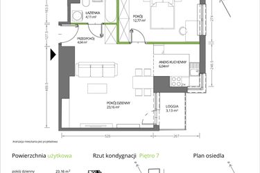 Rzut - Mieszkanie na sprzedaż 2 pokoje o powierzchni 50,16 m² - numer 1/093 w Krakowska Vita