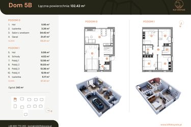 Rzut - Dom na sprzedaż 5 pokoi o powierzchni 132,53 m² - numer 5b w Klif Oksywie
