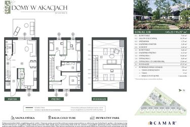Rzut - Dom na sprzedaż 5 pokoi o powierzchni 144,62 m² - numer 12B w Domy w akacjach