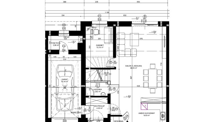 Rzut - Dom na sprzedaż 5 pokoi o powierzchni 149 m² - numer 279_1 w Osiedle Droga Hrabska etap III