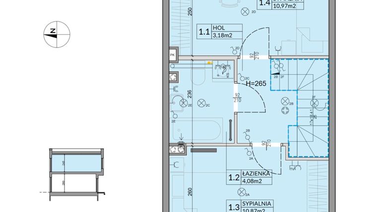 Rzut - Dom na sprzedaż 3 pokoje o powierzchni 61,92 m² - numer 26 w Boska Ksawerowska 2 etap 2