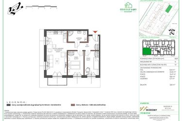 Rzut - Mieszkanie na sprzedaż 3 pokoje o powierzchni 58,9 m² - numer 14 w Osiedle Polna bud. 5
