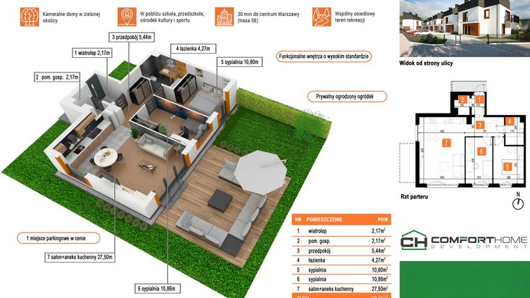 Rzut - Mieszkanie na sprzedaż 3 pokoje o powierzchni 63,21 m² - numer A1 w Osiedle Witosa