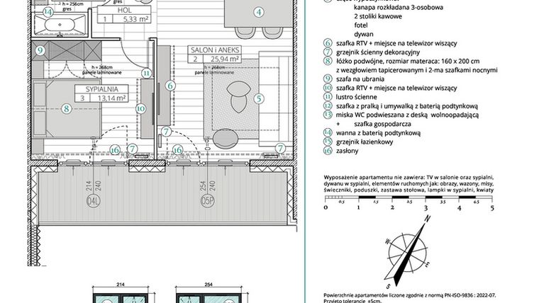 Rzut - Mieszkanie na sprzedaż 2 pokoje o powierzchni 48,99 m² - numer A.3.9 w Remedium