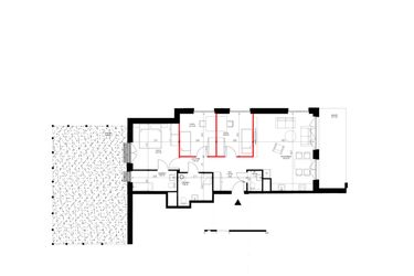 Rzut - Mieszkanie na sprzedaż 4 pokoje o powierzchni 87,77 m² - numer G.0.6 w INSPIRE ETAP V – bud. F, G