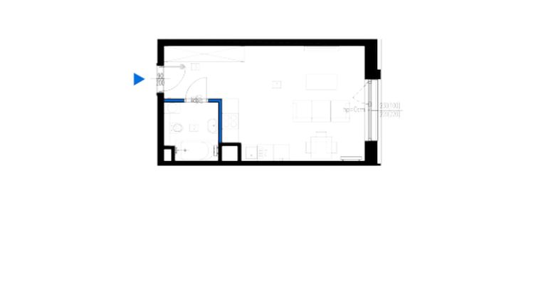 Rzut - Mieszkanie na sprzedaż 1 pokój o powierzchni 30,86 m² - numer 142 w Folwark Scheiblera