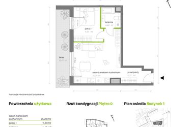 Rzut - Mieszkanie na sprzedaż 2 pokoje o powierzchni 46,54 m² - numer 1.0.M10 w Morska Vita