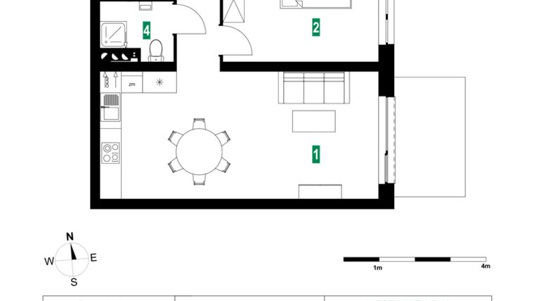 Rzut - Mieszkanie na sprzedaż 3 pokoje o powierzchni 64,88 m² - numer A.B.18 w Park Śliwowa