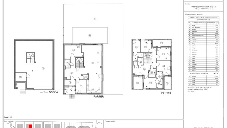 Rzut - Dom na sprzedaż 6 pokoi o powierzchni 343,18 m² - numer 23 w Gaia Park