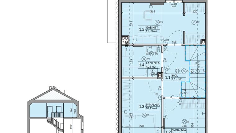 Rzut - Dom na sprzedaż 4 pokoje o powierzchni 85,77 m² - numer 20 w Ahoj Pogórze etap 2 i 3