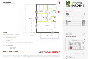 Rzut - Mieszkanie na sprzedaż 3 pokoje o powierzchni 54,09 m² - numer 3 w Nova Viva Garden 8