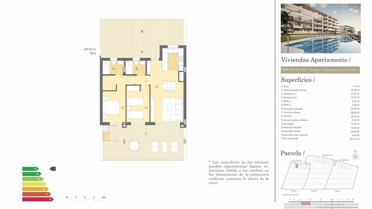 Rzut - Mieszkanie na sprzedaż 2 pokoje o powierzchni 107,37 m² - numer 4-AP-07-A w Apartamenty w Mutxamel - 20642228
