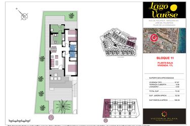 Rzut - Mieszkanie na sprzedaż 2 pokoje o powierzchni 189,59 m² - numer 17L w Residencial Lago Varese