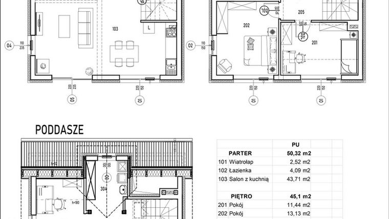 Rzut - Dom na sprzedaż 5 pokoi o powierzchni 116,59 m² - numer F w Tyniecka Domy