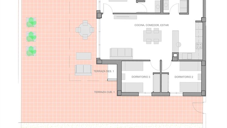Rzut - Mieszkanie na sprzedaż 3 pokoje o powierzchni 101 m² - numer 0-3 w Apartamenty w Guardamar del Segura - 28271051