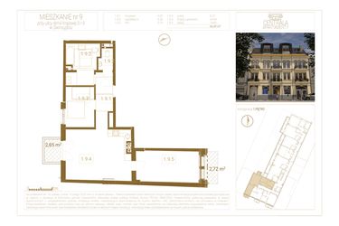 Rzut - Mieszkanie na sprzedaż 3 pokoje o powierzchni 66,49 m² - numer 9 w Centrala