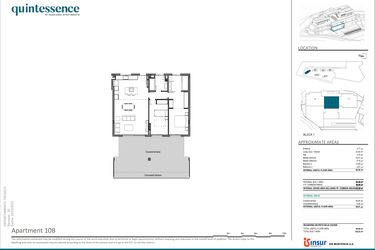 Rzut - Mieszkanie na sprzedaż 2 pokoje o powierzchni 82,56 m² - numer 10B w Quintessence - Marbella