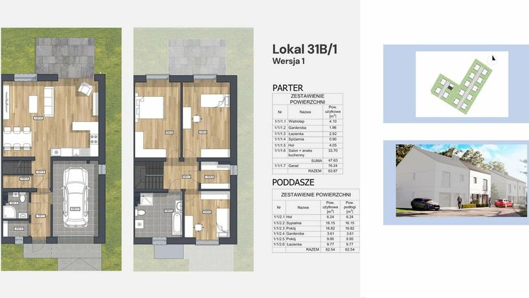 Rzut - Dom na sprzedaż 4 pokoje o powierzchni 126,41 m² - numer 31B/1 w Osiedle pod Lasem III etap 3