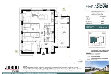 Rzut - Dom na sprzedaż 4 pokoje o powierzchni 114,02 m² - numer 63E/1 w Osiedle Marianowe