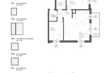 Rzut - Mieszkanie na sprzedaż 3 pokoje o powierzchni 61,34 m² - numer C.1.3.6 w Optima VII