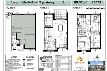 Rzut - Mieszkanie na sprzedaż 5 pokoi o powierzchni 98,32 m² - numer 25C/2 w Zielone Alejki etap II