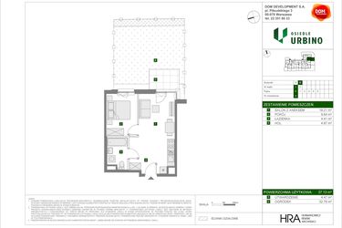Rzut - Mieszkanie na sprzedaż 2 pokoje o powierzchni 37,13 m² - numer B5 w Osiedle Urbino etap 4.1